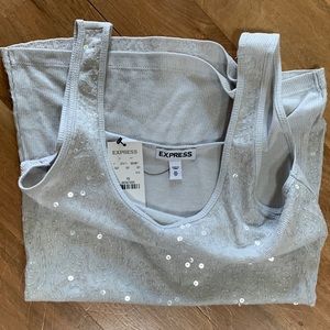 New with tags, EXPRESS sequin light gray tank top